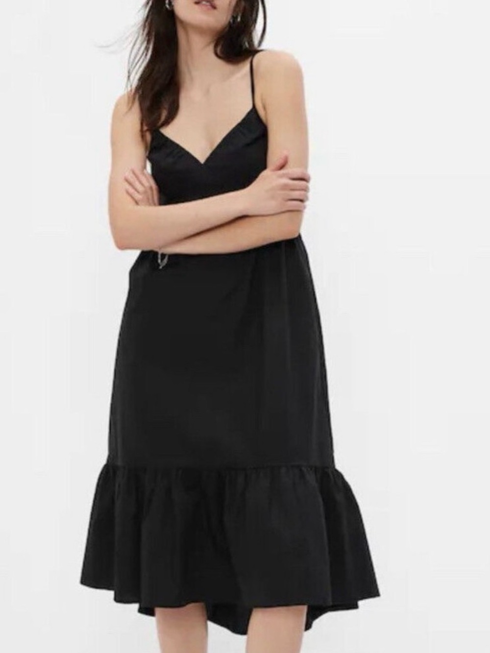 NWT Gap Deep V-Neck Cami Midi Dress - Size M Petite
